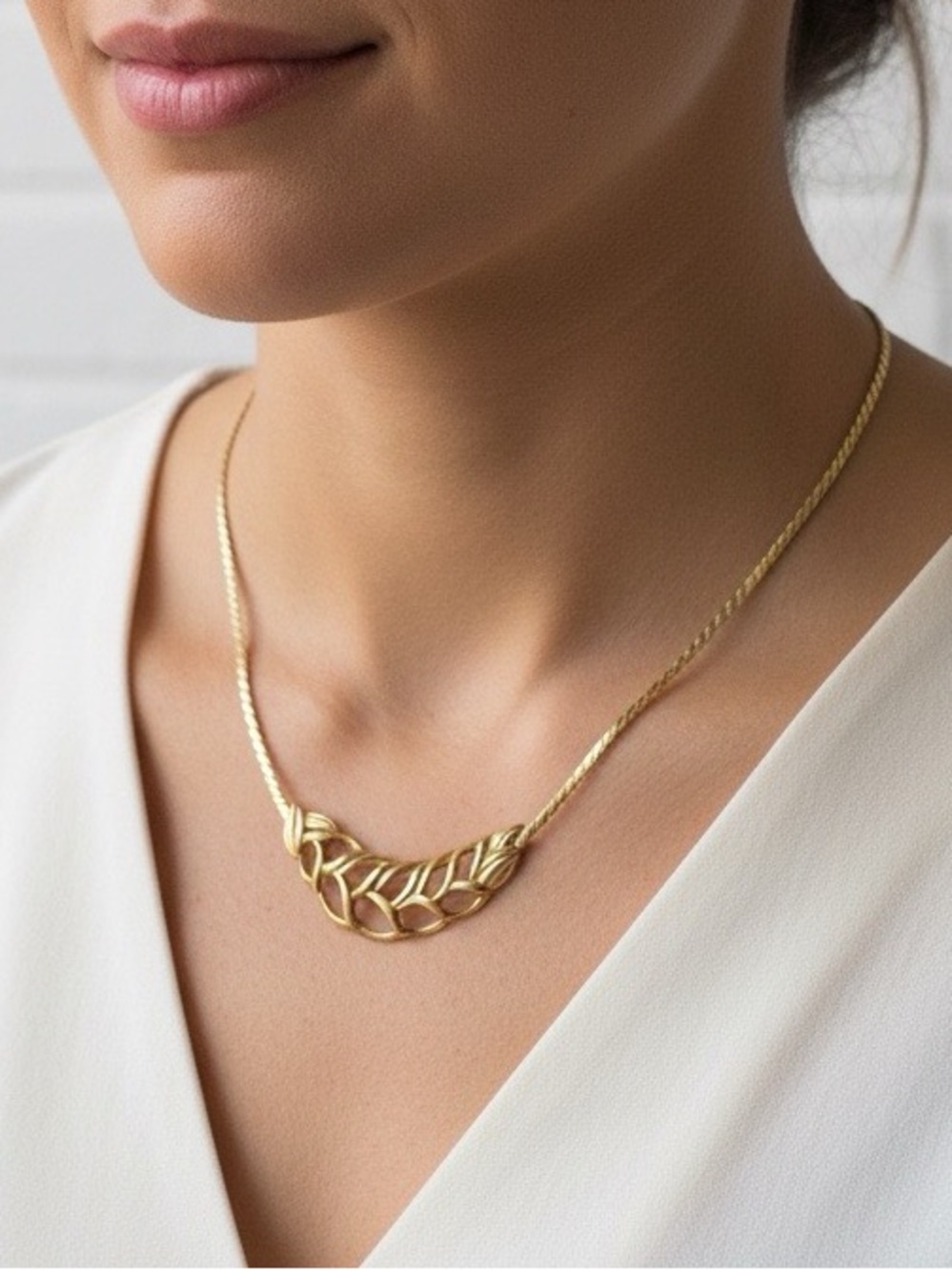 Trifari Gold Bib Necklace